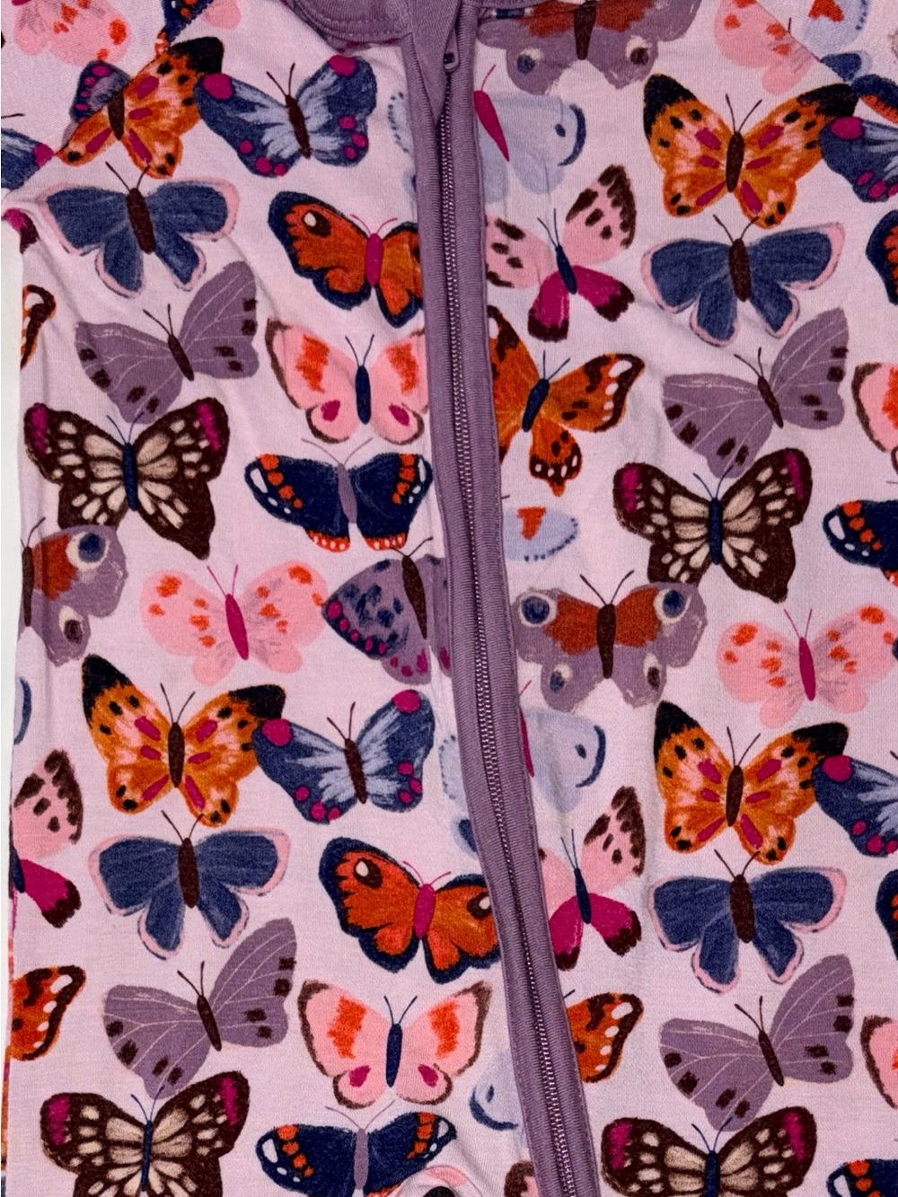 Little Sleepies full front zip butterfly print romper sz 3-6 months EUC - Picture 3 of 4